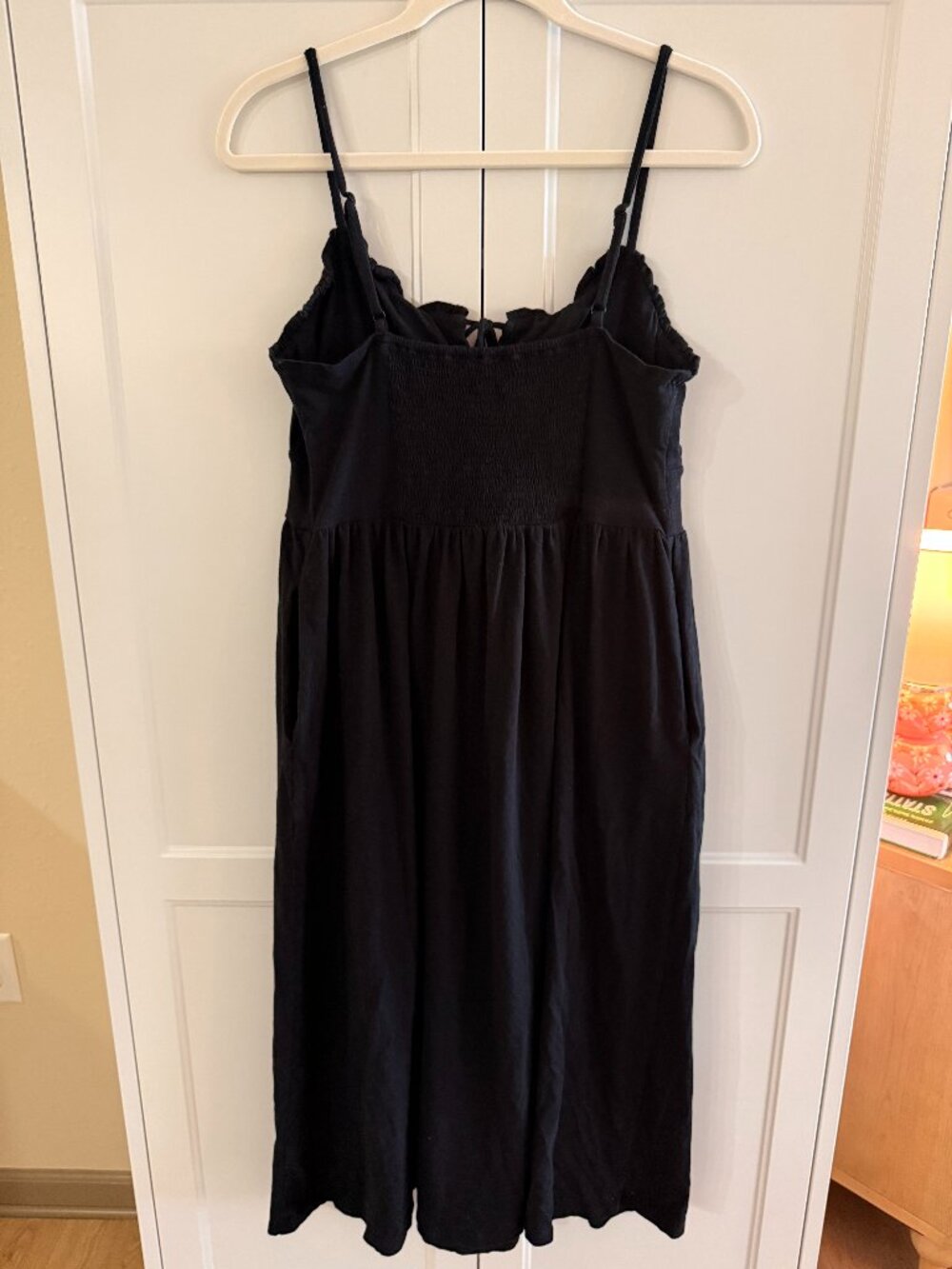 Old Navy Black Midi Dress, Milkmaid style,  Size L